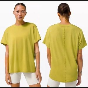 EUC lululemon All Yours Crew Neck yellow pear size 12